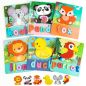 Preview: 6er-Pack Kleinkindpuzzle Holzpuzzle 3D-Holzpuzzle Tierform Montessori-Spielzeug für Kleinkinder 1-3, pädagogische Puzzles