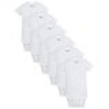 Wundernation Wonder Nation Baby Jungen oder Mädchen Geschlecht Neutral Weiß Kurzarm Bodys, 6er-Pack, Neugeborene-12 Monate
