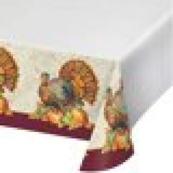 Thanksgiving-Tischdecke Einweg-Plastiktischdecke mit Truthahn Thanksgiving-Dekorationen, rechteckige Tischdecke 54 "x 102" Pk of 2