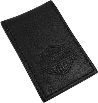 Harley-Davidson Herren B&S magnetische Geldklammer aus geprägtem Leder MSB8385-BLACK