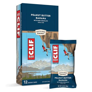 CLIF BARS – Energieriegel – Erdnussbutter-Banane mit dunkler Schokolade – Hergestellt aus Bio-Hafer – Lebensmittel auf pflanzlicher Basis – Vegetarisch – Koscher (je ca. Proteinriegel, 12er-Pack) Verpackung kann variieren