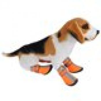 Mgaxyff Wasserdichte Hundeschuhe, Winter-Hundeschuhe, Winter-Hunde-warme Schuhe, rutschfeste Regen-Schnee-Haustier-Booties für kleine große Hunde (Orange)