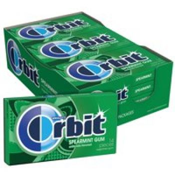 Orbit Gum, grüne Minze, zuckerfrei, 14 Sticks (Packung mit 12 Stück)