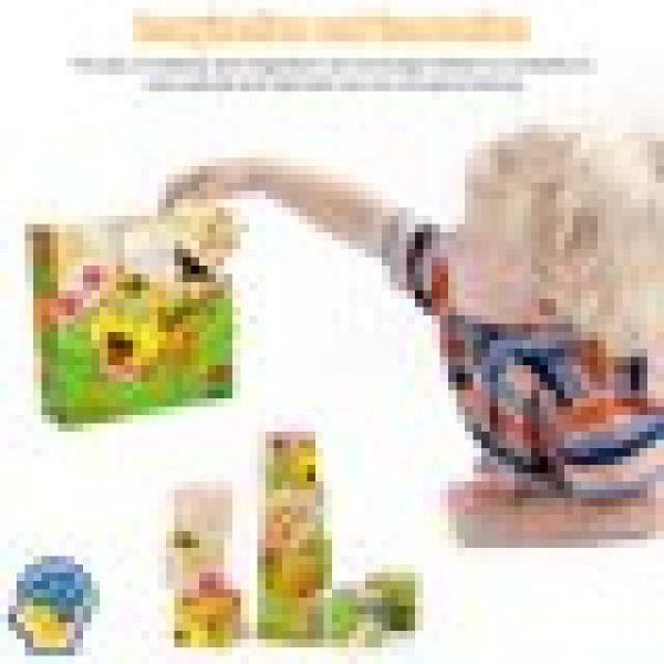 NKOO Holzpuzzles für Kleinkinder, Geschenke, Spielzeug für 1 2 3 Jahre alte Jungen Mädchen Baby Kleinkind Kind Lernen Pädagogisches 6 Tierform Puzzle Umweltfreundliches Kind Kind Montessori Stamm Reisespielzeug