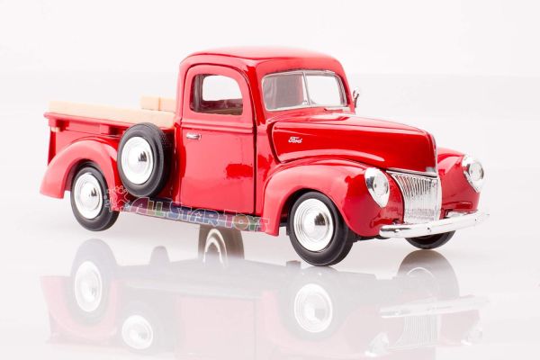 Motormax 1940 Ford Pickup Truck, rot, Druckgussmodell im Maßstab 1:24, neu in Box