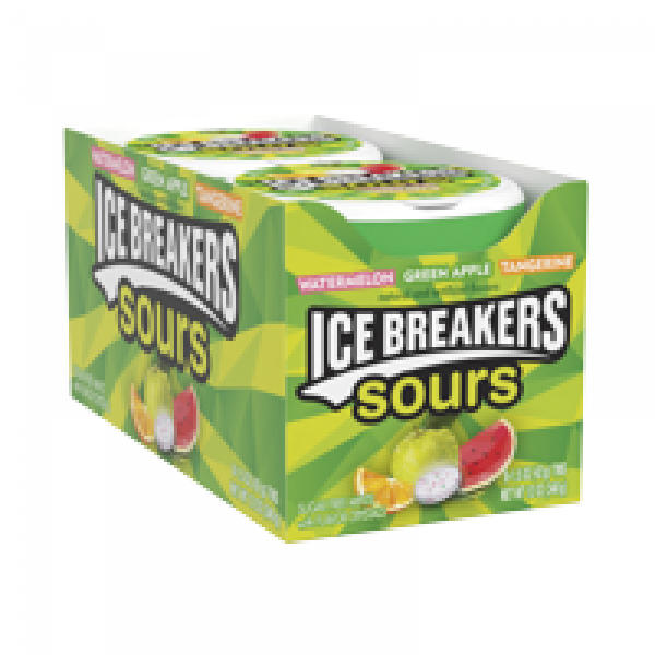 Ice Breakers Breat Mints, Sours Fruit, je ca. 42gTin (Pack of 8)