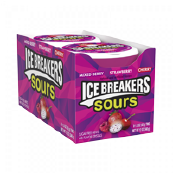 Ice Breakers Breath Mints, Sours Berry, je ca. 42g Tin, (Pack of 8)