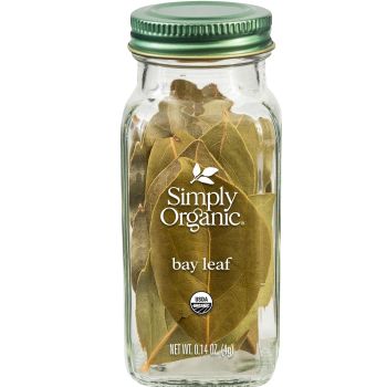 Simply Organic Ganzes Lorbeerblatt, ca. 4 g im Glas, koscher, süß, erdiges Aroma, ohne ETO, gentechnikfrei