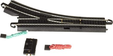 Bachmann Trains - Snap-Fit E-Z TRACK REMOTE TURNOUT - RECHTS (1/Karte) - Schiene aus Stahllegierung mit schwarzem Gleisbett - Spur HO